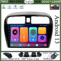 Carplay Android 13 For Mitsubishi Mirage 6 Attrage 2012 2013 2014 2015 2016 2018 DSP Car Radio 5G WIFI Navigation No 2 Din Dvd