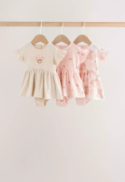 NEXT Jersey Skirted Baby Rompers 3 Pack