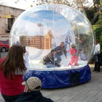 Giant Outdoor Christmas Inflatable Snow Globe For Decoration Inflatable Human Snow Globe Photo Booth Christmas Yard Snow Globe