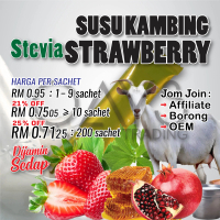1 sachet P13 SUSU Kambing Stevia Strawberry Goat Milk