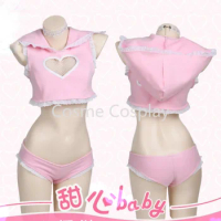 Cos Anime Angel Cosplay Costume Heart Gloss Hot Pink Angel Clothing Set Sweetie Baby Hoodie Pink