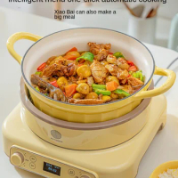 Enamel Pot Induction Cooker Soup Household 25cm Stew Thermal Casserole Multi-Function Wok Flat Pot Induction Cooker