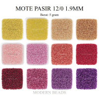 [5 GRAM] Manik Pasir / Mote Payet Pasir 12/0 1.9mm Semi Jepang Warna Kuning Orange Merah Ungu