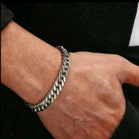 Gelang Rantai Baja Titanium Stainless Steel Pria Keren Anti Karat Bracelets Silver 3mm & 5mm Panjang