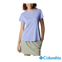 Columbia 哥倫比亞 女款-UPF50酷涼快排短袖上衣-藍紫 UAR29570UU / S22