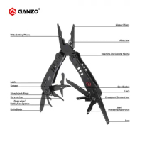 Ganzo G302 G302B G302H Multi pliers 26 Tools in One Hand Tool Set Screwdriver Kit Portable Folding Knife Stainless pliers