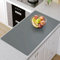 全城熱賣 - 廚房臺麵保護墊家用桌面耐高溫隔熱墊餐桌防燙墊餸板防滑矽膠墊子加厚款-灰色 60*40cm 食品級矽膠