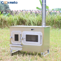 Outdoor Stainless Steel Wood Stove with Oven for Grilling and Cooking Premium Outdoor Wood Stove with Built-in Oven and Barbecue