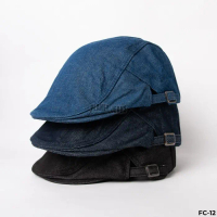 Topi Flat Cap Bahan Denim Vintage Newsboy - FC12 Planet Jeans