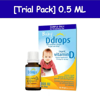 [Trial Pack-0.5ML] Ddrops Organic Vitamin D3 400 IU 15 Drops Daily Vitamin D Liquid For baby 15 days