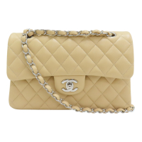 【二手名牌BRAND OFF】CHANEL 香奈兒 米色 菱格紋 羊皮 COCO 23 鍊帶 肩背包 無卡 A01113