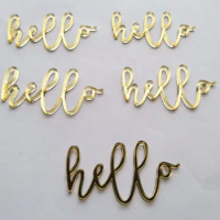 MEYA Hello English Letter Mini Mirror Sticker ,Cute Wall Mirror Decal For Crafts Scrapbooking Home Deco