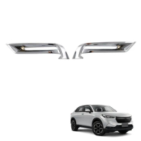Car Chrome Silver Front Bumper Lower Fog Light Frame For Honda HRV HR-V 2021 2022 2023