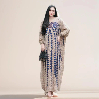 KAFTAN MOTIF BUNGA JUMBO KAFTAN MOTIF TERBARU KAFTAN MANDA Muslim Gamis Rayon