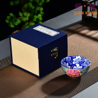 掐絲琺瑯彩陶瓷主人杯單杯青花杯德化家用茶盞杯功夫茶杯品茗杯