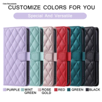 Lines Plaid Wallet Flip Leather Case For Redmi 12C 9 9A 9C 9T 10 10C 12 POCO M3 C55 C31 F5 X3 NFC X5 Pro 5G Card Slot Book Cover