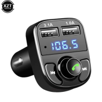 X8 Car Dual USB Fast Charger FM Transmitter Bluetooth 5.0 Handsfree Car Kit Audio Modulator MP3 Player Audio Receiver