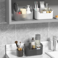 WORTHBUY Multifunctional Cosmetics Storage Box Large Capacity Jewelry Makeup Organizer Box Bathroom Mirror Cabinet Storage