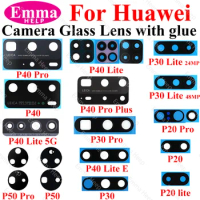 10pcs Back Rear Camera Glass Lens for Huawei P30 P40 P50 P20 Pro Lite E P40Lite Camera Glass with Adhesive Sticker Wholesale