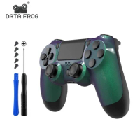 DATA FROG Replacement Front Housing Shell Chameleon Controller For PS4 Slim Pro DIY Chrome Plating Game For PS4 Pro Accessories