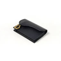 Dompet CHRISTIAN DIOR SADDLE BLOOM GHW BLACK CALFSKIN CARD WALLET 100% ORIGINAL 10X6CM