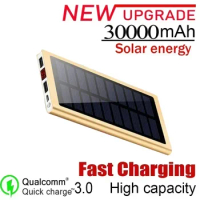 30000 mAh 2USB Slim Solar Wireless Charging Portable Power Bank for iPhone LaptopSolar wireless power bank 30000 mAh