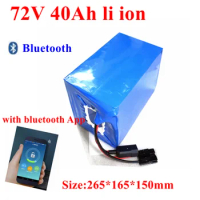 72v 40Ah li-ion battery bluetooth BMS APP lithium ion for 5000w 3000w bicycle scooter bike Motorcycle +5A charger