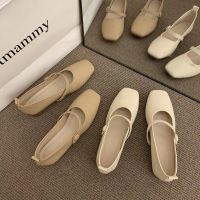 Giày Búp Bê Marry Jane Quai Ngang Cúc Cổ Điển Da Mờ Siêu Mềm G211