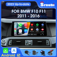 Srnubi 2 Din Android 12 Car Radio for BMW 5 Series F10 F11 2011-2016 CIC NBT 10.33 Inch Carplay Multimedia GPS Navigation Stereo