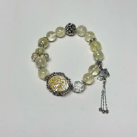 Lemon Quartz with 9 Tail Fox 12mm Free DIY / Customised Free Hardwares