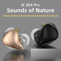 KZ x Crinacle CRN（ZEX Pro）Headset Hybrid Technology&Electrostatic In-Ear Monitor Earphone Noice Canc