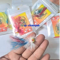 (JIGHEAD BULJEM) UMPAN MANCING BULU-BULU warna 3.5g-4cm casting/fly fishing ikan hampala, peacok bas