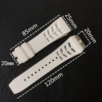 Suitable For Richard Miller MILLE Silicone Watch Strap 25mm RM53/055/011/050 Male Screw Type Trendy