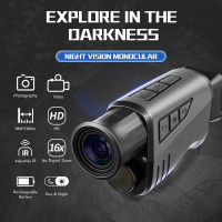 Teropong Monocular Digital Night Vision 16x Zoom 1080P 1500mAh dengan Infrared 850 nm 7 Level untuk 