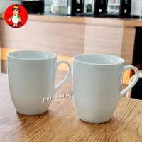 Mug Gelas Keramik Putih Polos