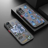 Stitch Blue Pattern Phone Case For Redmi Note 11 12 13 9 Pro Plus 10 Lite 9S 12S K40 12C 10 9 9S Hard Matte Shell Frame Funda