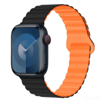 Magnetic Strap For Apple watch band 40mm 44mm 45mm 49mm 41mm 38mm 42mm Silicone Loop Bracelet iWatch series 5 SE 6 7 8 9 Ultra 2