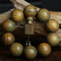 綠檀木佛珠手串檀香木單圈手鏈木質文玩念珠木珠手飾禮物葫蘆配飾