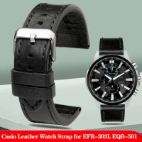 For Casio Italian Leather Watch Strap EFR-303L EQB-501 EFS-S500 506 Swordfish Bracelet MTP-1374/1375 PRG600 PRW-6600Y Watchband