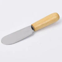 300pcs Stainless Steel Cutlery Butter Spatula Wood Butter Knife Cheese Dessert Jam Spreader Breakfast Tool ZA5391