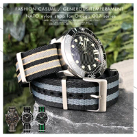 19mm 20mm Nylon Watchband for Omega 007 Seamaster 300 AT150 Speedmaster De Ville Tudor Tissot Rolex Watch Strap
