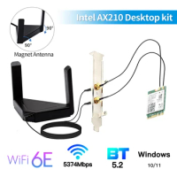 3000Mbps WiFi 6E AX210 Bluetooth 5.2 Dual Band 2.4G/5Ghz 802.11AX NGFF M.2 WiFi 6 Card 6dbi Desktop Kit Adapter For Windows 10