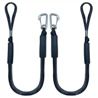 Elastic Dock Lines Durable Boat Accessories Black/Blue Mooring Rope Dock Line Anchor Boat