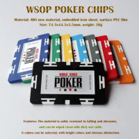 5pcs/lot WSOP poker chips Square chip no value plaque Casino quality ABS+iron insert