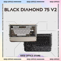 Angry Miao DRY STUDIO Black Diamond 75 V2 Mechanical Keyboard Aluminium Alloy Three Mode RGB Gaming 