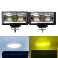 New Model 96W Super Bright LED Work Light DC12-24V Dual Color White Yellow Hi/Low beam LED Spot Light Bar For Truck SUV 4X4
