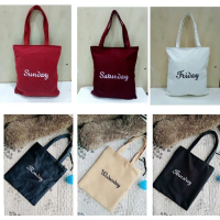 TOTEBAG DAILY TOTE BAG SUNDAY MONDAY FRIDAY TUESDAY WEDNESDAY MONDAY