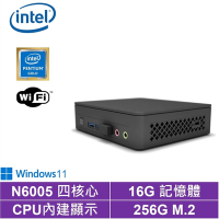 Intel NUC平台奔騰四核{黑熊影衛W}Win11 迷你電腦(N6005/16G/256G M.2 SSD)