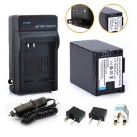 Probty 1 x BP-827 BP827 Battery +Car Charger + Plug Adapter Pack for CANON HF10 HF11 HF100 HF20 HF200 HF S10 S11 S100 S20 S21