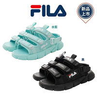★FILA斐樂頂級童鞋-氣墊運動涼鞋3-S418V系列水藍/黑(中小童段)